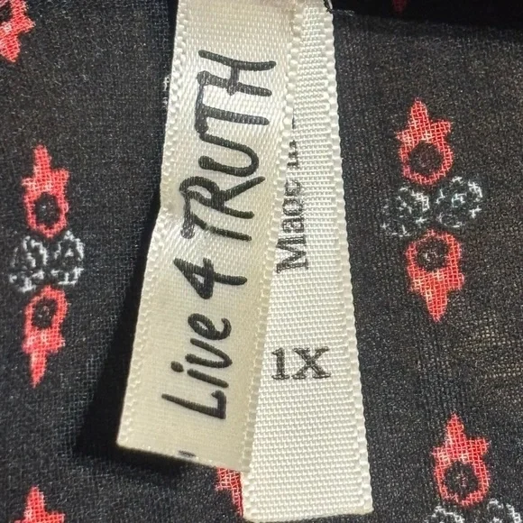 Live 4 Truth 1X Sleeveless Tunic Blouse Elephant Hem Boho Festival Top Plus Size - Picture 6 of 6